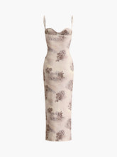 Langes Camisole-Kleid mit Vintage-Blumendruck